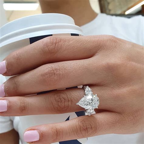 Big Diamond Engagement Rings Heart Halo Big Diamond Engagement Ring In 18k Rose Gold