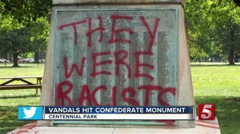 Confederate Monument In Centennial Park Vandalized