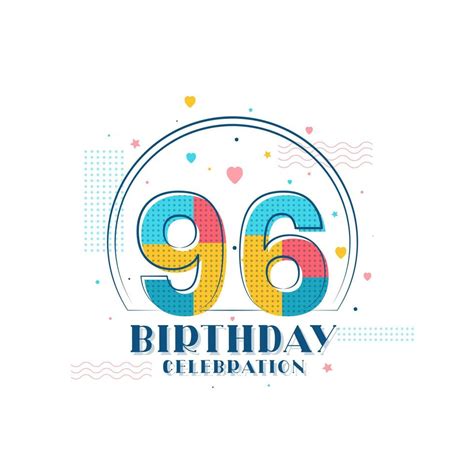 96 Birthday Celebration Modern 96th Birthday Design 10083759 Vector