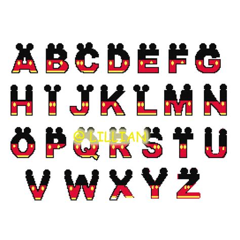Pdf Pattern Mickey Mouse Abc Alphabet Alphabetical A To Z Cross