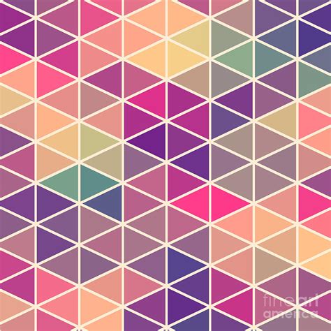 Retro Pattern Of Geometric Shapes Digital Art By Markovka Pixels