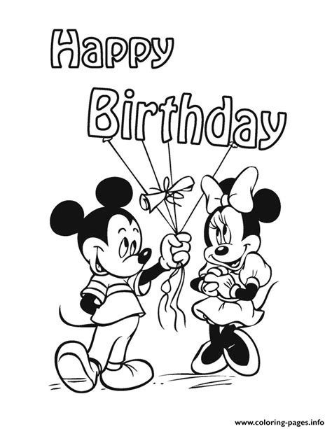 Print Mickey Mouse Happy Birthday Disney Coloring Pages Coloring Home