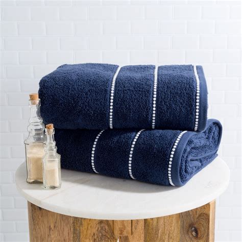 2pc Luxury Cotton Bath Towels Set Navy Yorkshire Home Bath Towels