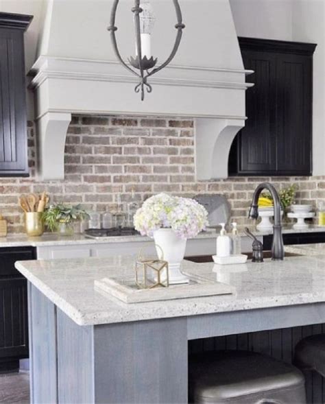 Whitewashed And White Brick Backsplashes To Add Texture In The Kitchen