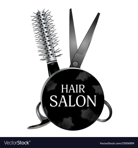 Logo Design Hair Salon With Scissors Royalty Free Vector