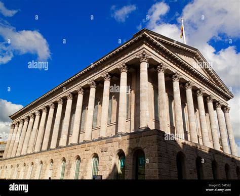 Stone Columns On The Main Facade Of Birmingham Town Hall Opened In 1834