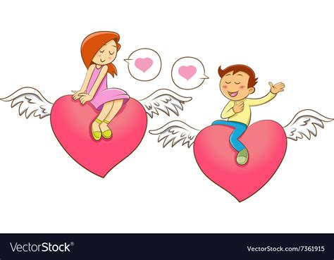 Set Cartoon Character For Valentines Day Vector Image