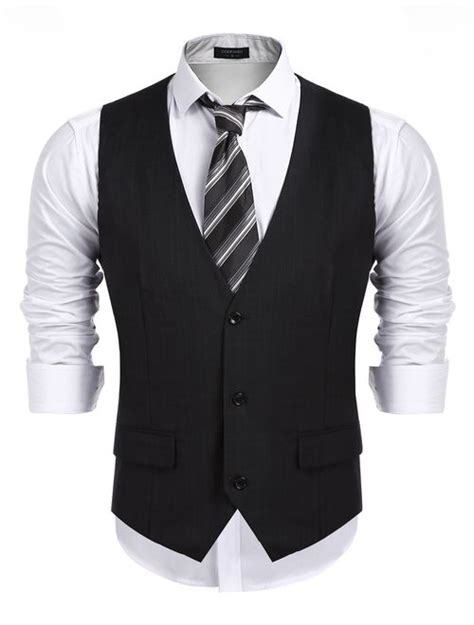 Buy Coofandy Men S Business Suit Vest Slim Fit Skinny Wedding Waistcoat