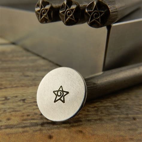 Star With Swirl Metal Stamp 5mm Hand Stamping Metal Etsy