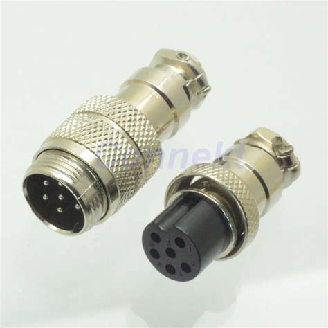 M16 16mm 6 Pin Screw Type Electrical Plug Socket Male And Female