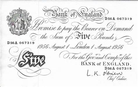 British White Five Banknote