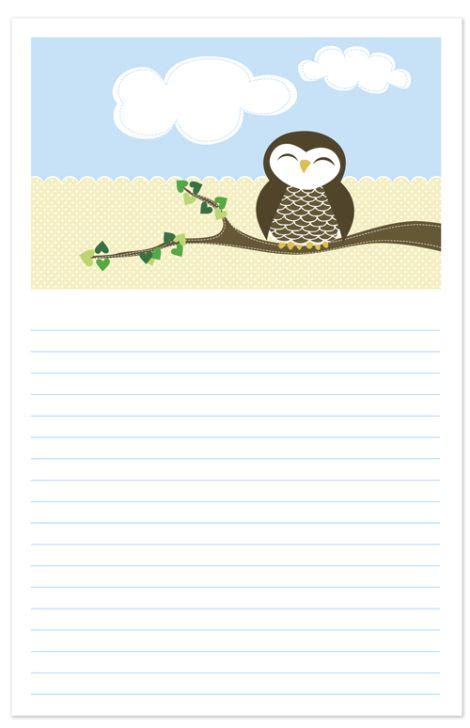 Free Printable Owl Notepaper Free Printable Stationery Printable