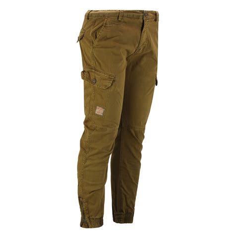 Mens Combat Cargo Trousers Washed Cotton Work Casual Pant Elastic