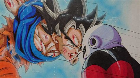 (video must be animation or amv.) Goku vs Jiren | Drawing - Ultra Instinct + Video!! | DragonBallZ Amino