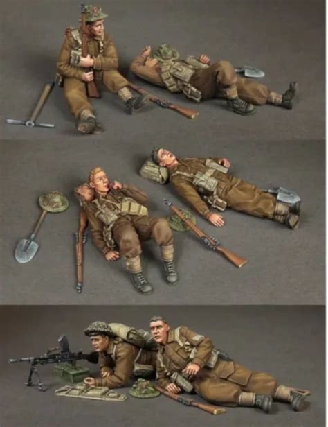 135 Scale Wwii British Soldiers Ww2 Figures Resin Model Kit Machine