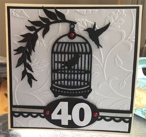 Black And White 40th Birthday Card Which I Was Commissioned To Make