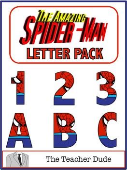 Spiderman printable number 4 centerpiece instant download. Spiderman Number and Letter Pack by The Teacher Dude | TpT