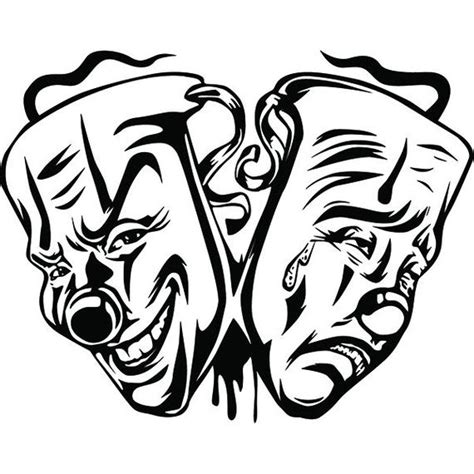 Laugh now cry later jokers on shoulder. Happy Sad Masks 8 Laugh Now Cry Later Clown Face Gangster ...