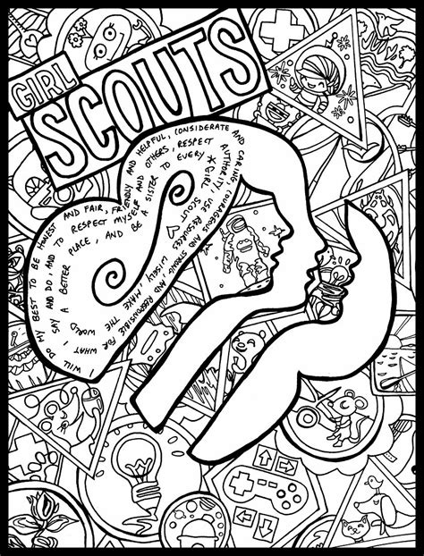 Girl Scouts Coloring Page Daisy Girl Scout Coloring Page Responsible