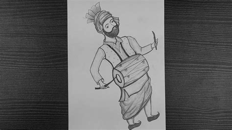 Baisakhi Festival Scene Drawing Pencil Drawings Male Sketch Quick
