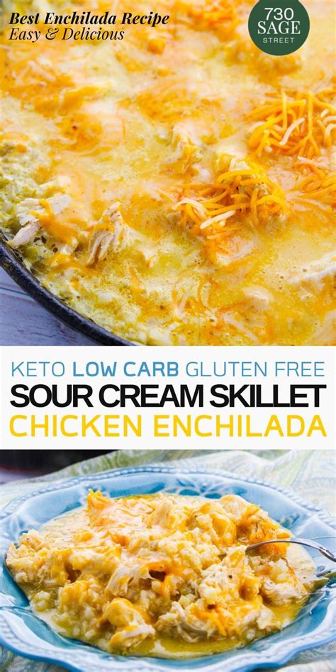 We have the easiest sour cream chicken enchiladas recipe packed with chicken, cheese and sour cream sour cream enchiladas are really easy to make too! Enjoy this cheesy #keto low carb sour cream chicken ...
