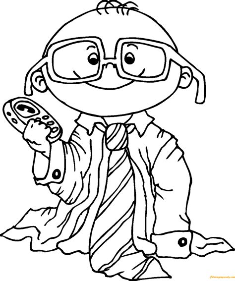 Funny Little Boy Coloring Page Free Printable Coloring Pages