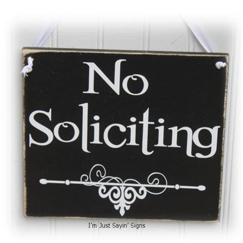 No Soliciting Sign With Scrollwork Etsy No Soliciting Signs No