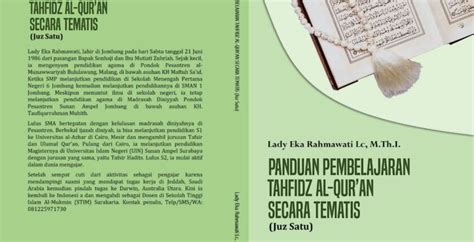 Buku Panduan Pembelajaran Tahfidz Al Qur An Secara Tematis Juz 1