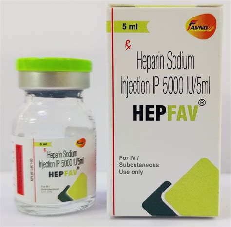 Heparin Sodium Injection 5000 Iu Hepfav At Rs 39vial In Hyderabad