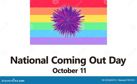 National Coming Out Day October 11th Graphic Expressed With Rainbow