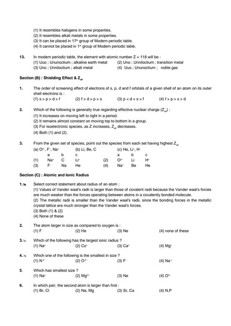 Solution 4 Periodic Table Exercise Studypool