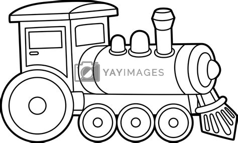 Steam Locomotive Coloring Page Isolated For Kids By Abbydesign Vectors