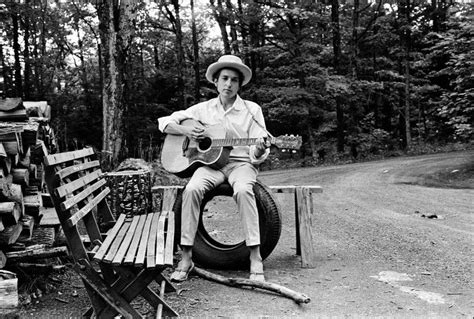 Bob Dylan Outside His Home In Woodstock New York 1968 Bob Dylan