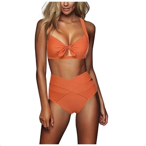 Swim Orange High Waist Bikini Poshmark