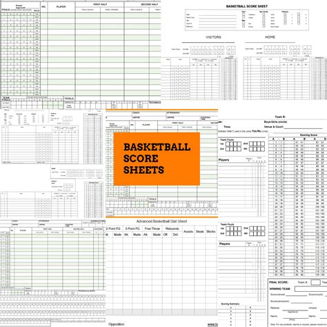 Free Printable Basketball Score Sheets Stat Sheets From Score Books