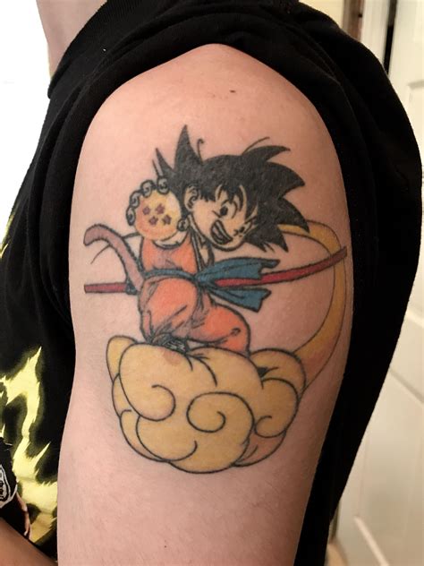 The biggest gallery of dragon ball z tattoos and sleeves, with a great character selection from goku to shenron and even the dragon balls themselves. kid Goku Tattoos #gokutattoo #dragonballtattoo #dbz