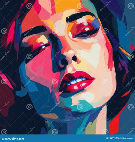 Colorful Expressionist Portrait With Dynamic Fauvism Style Stock