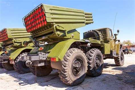 bm 21 grad 122 mm multiple rocket launcher editorial photo image of armor truck 40585881