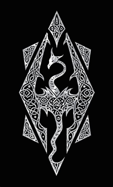 Skyrim Dragon Symbol Videogames Arte De Videojuegos Símbolos