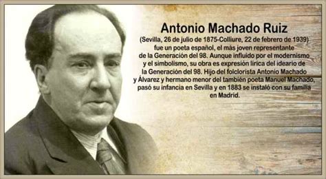 Biografia Machado Antoniopoeta Españolresumen Obra Literaria