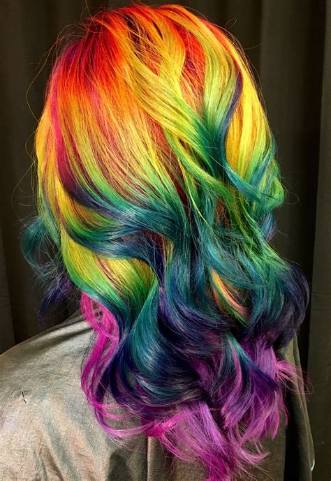 Legit Rainbow Hair On Lakrisha Rainbow Hair Color Long Hair Color Hair Color Crazy