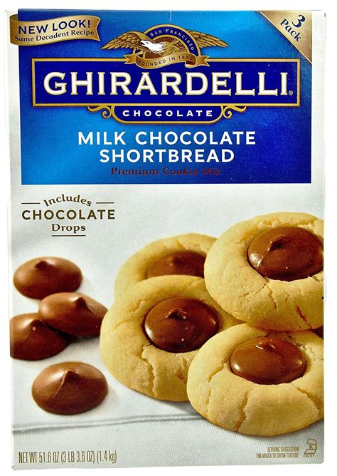 Ghirardelli Milk Chocolate Shortbread Chocolate Drop Premium Cookie Mix