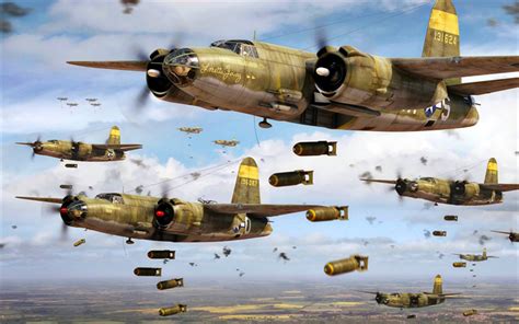 Download Wallpapers Martin B 26 Marauder American Heavy Bomber Wwii