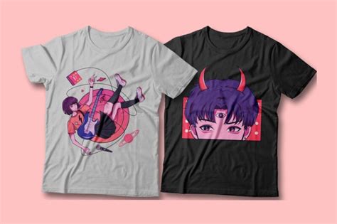 Japanese Style Illustration T Shirt Design Bundle Anime Character