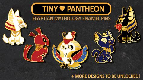 tiny pantheon enamel pins kickstarter logocore egyptian deity egyptian mythology ancient