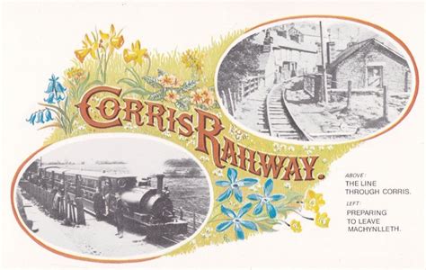 The Cornish Railway Line Through Corris Train Machynlleth Postcard