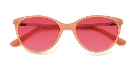 pink hipster acetate cat eye tinted sunglasses with pink sunwear lenses sr6062