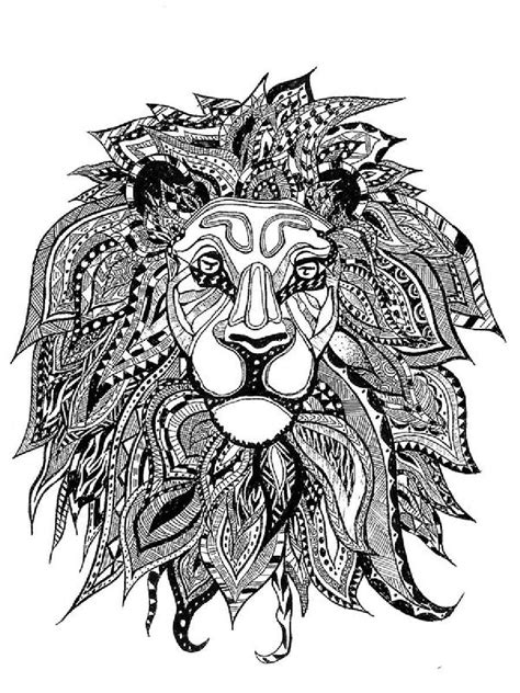 Adult Coloring Pages Lion Head Lion Coloring Pages Zentangle