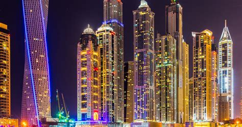 Colorful Nightlife In Dubai 4k