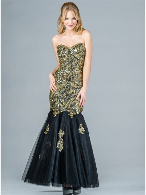 Black And Gold Metallic Dress Make Your Evening Special Fashionmora